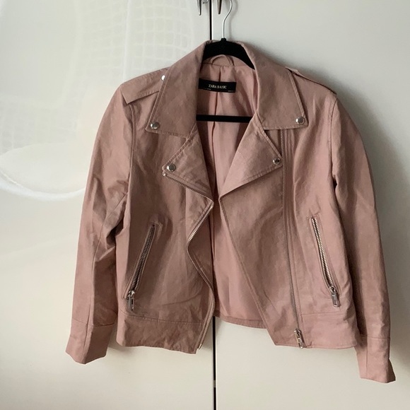 Blush pink faux leather jacket - Zara Basic - Picture 1 of 3